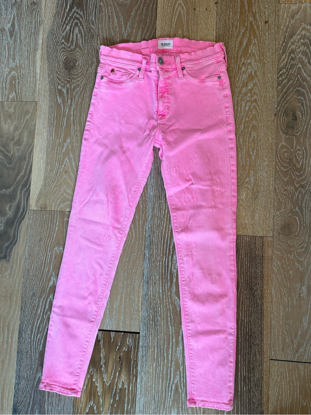 Hudson Nico Midrise Ankle Super Skinny Jeans | Pink | Size 27